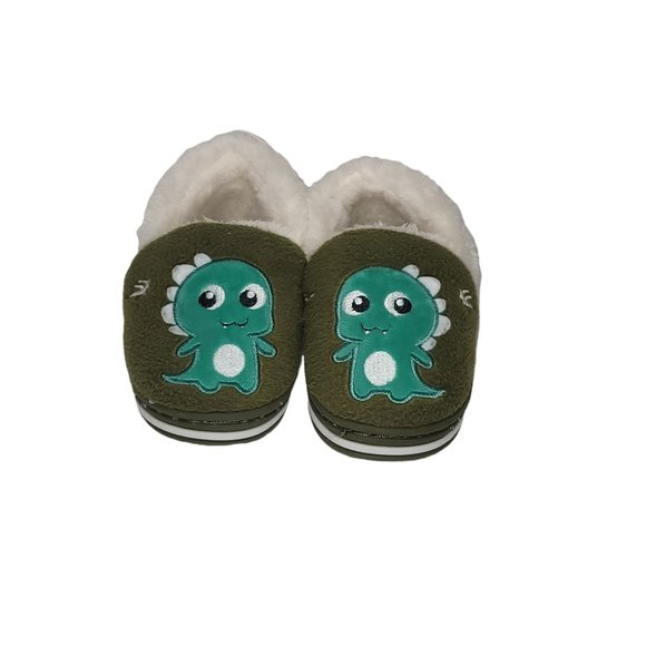 Green Dinosaur Fuzzy Slippers Toddler size 22-23 Euro 5 US - Picture 6 of 6